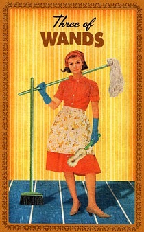 Housewives Tarot - Three of Wands Housewives Tarot - Three of Wands